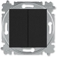 Выключатель кнопочный без рамки ABB EPJ Levit 2-кл. антрацит/дымчатый чёрный картинка